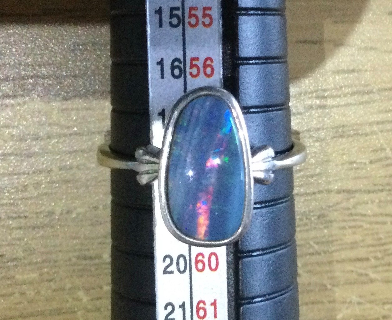 Beautiful Australian Opal Ring In Solid 925 Sterling Silver – Size US 8.25
