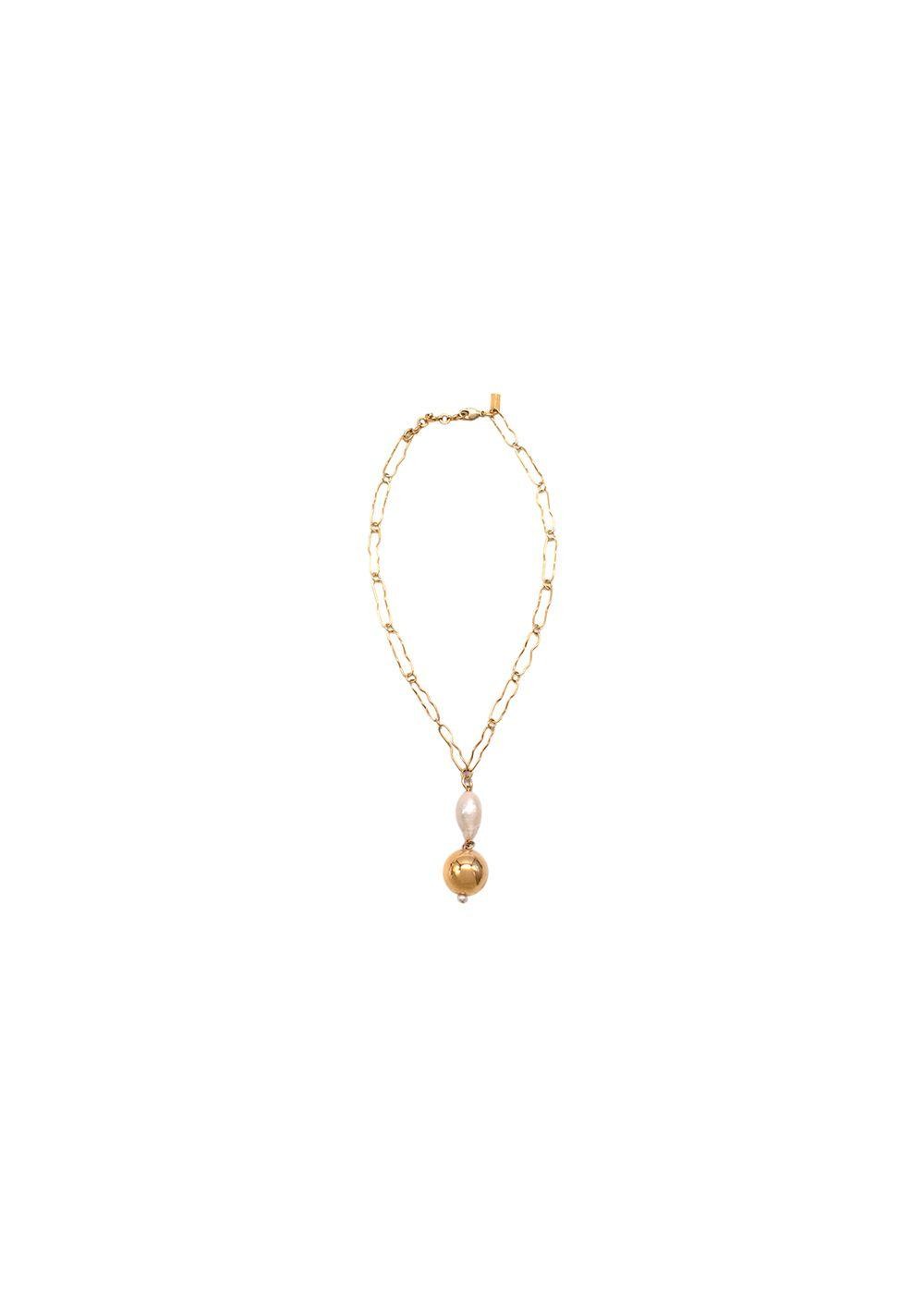 Mounser Pagoda Gold-plated Pearl Necklace