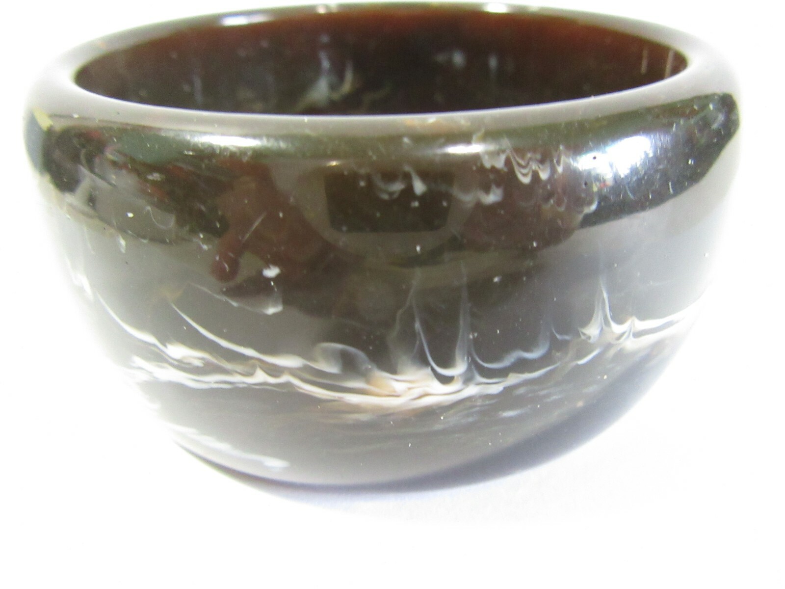 DARK BROWN BLACK WITH WHITE MARBLING RESIN PLASTIC WIDE CHUNKY BANGLE BRACELET