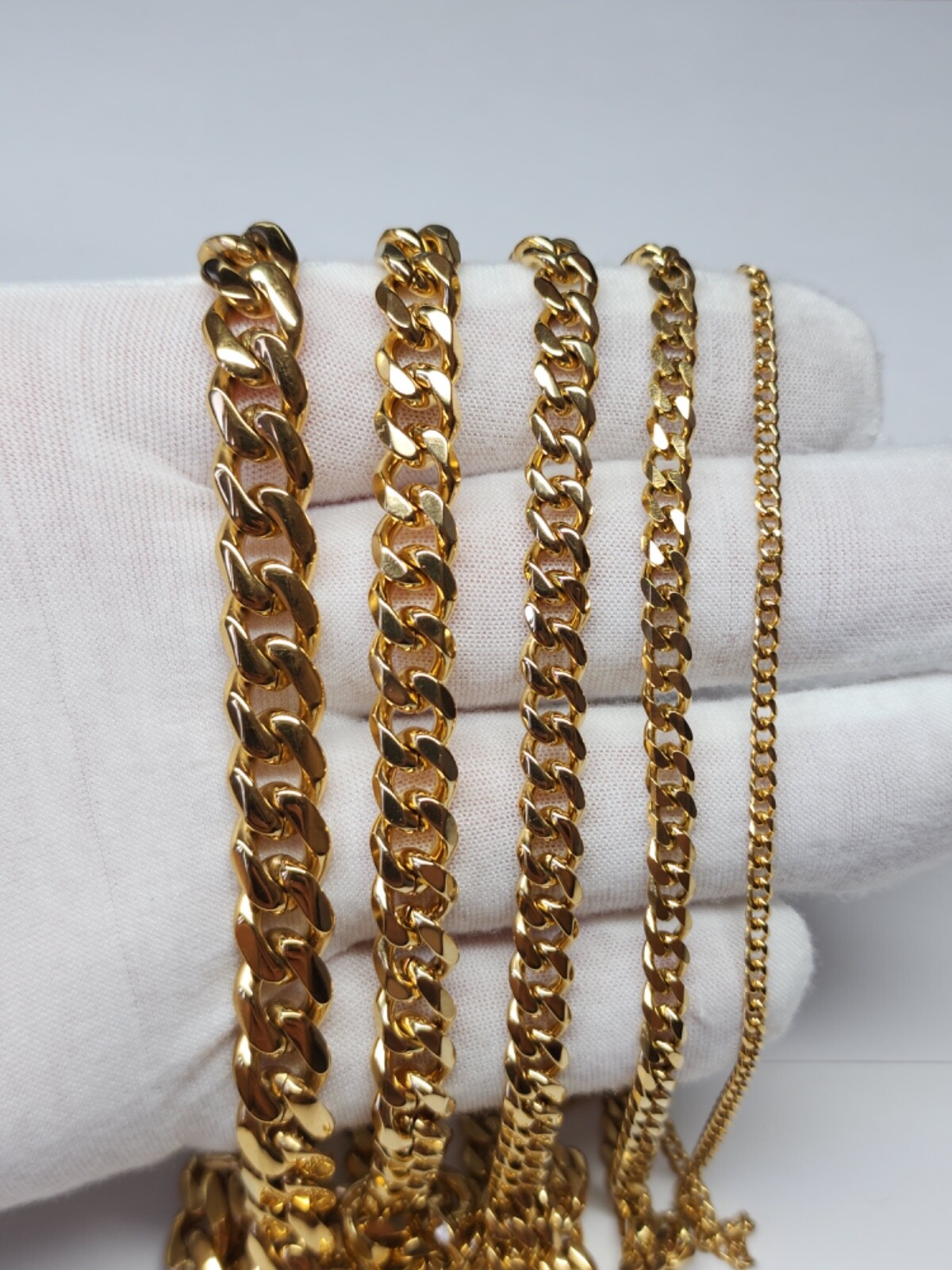 Stainless Steel Gold Plated Cuban Curb Chain 3/5/7/9/11mm Unisex Hip Hop Jewelry