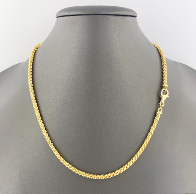 14k Yellow Gold 18″ Mens Solid Franco Link 4.7mm 63 Grams Pendant Chain Necklace