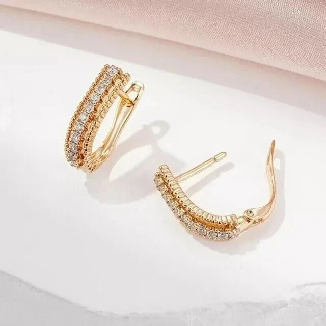 Engagement Women Hoop Earrings Round Cut Simulated Diamond 925 Starling Silver