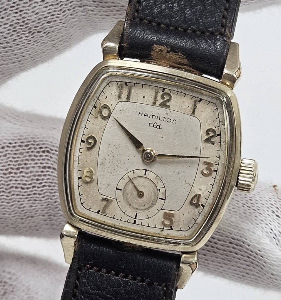 Vintage 1949 Man’s HAMILTON BELDON Two Tone Dial 10k Gold Filled Mechanical Wind