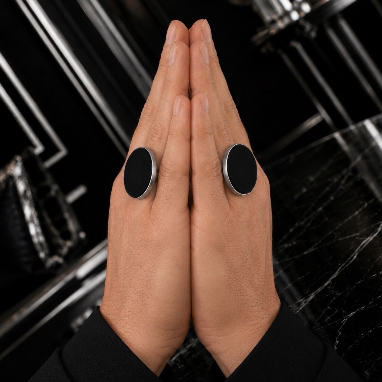 8 8.5 9 Handmade Ring Black Onyx Gem Solid 925 Sterling Silver Gemstone Fine Art