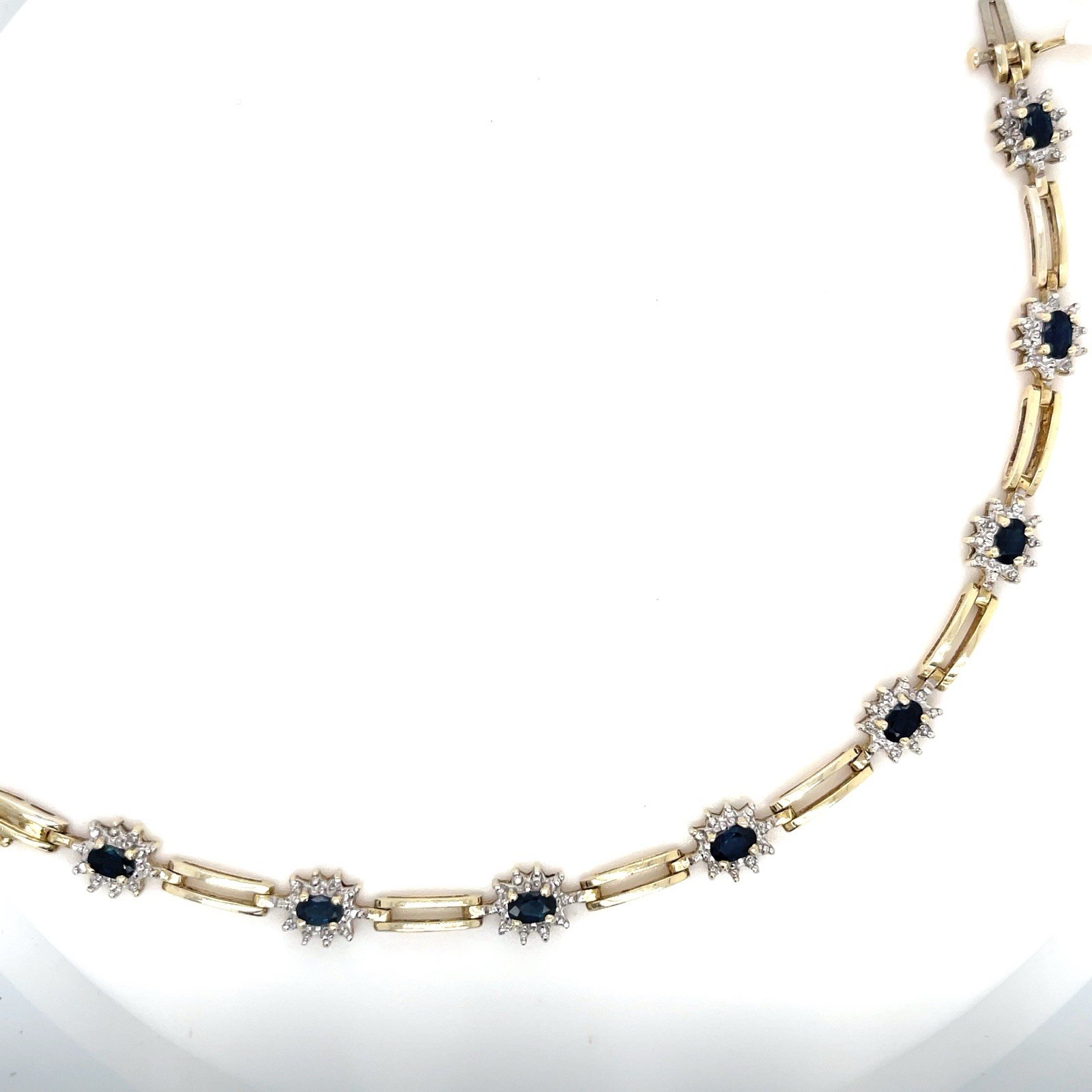 Sapphire diamond bar chain bracelet