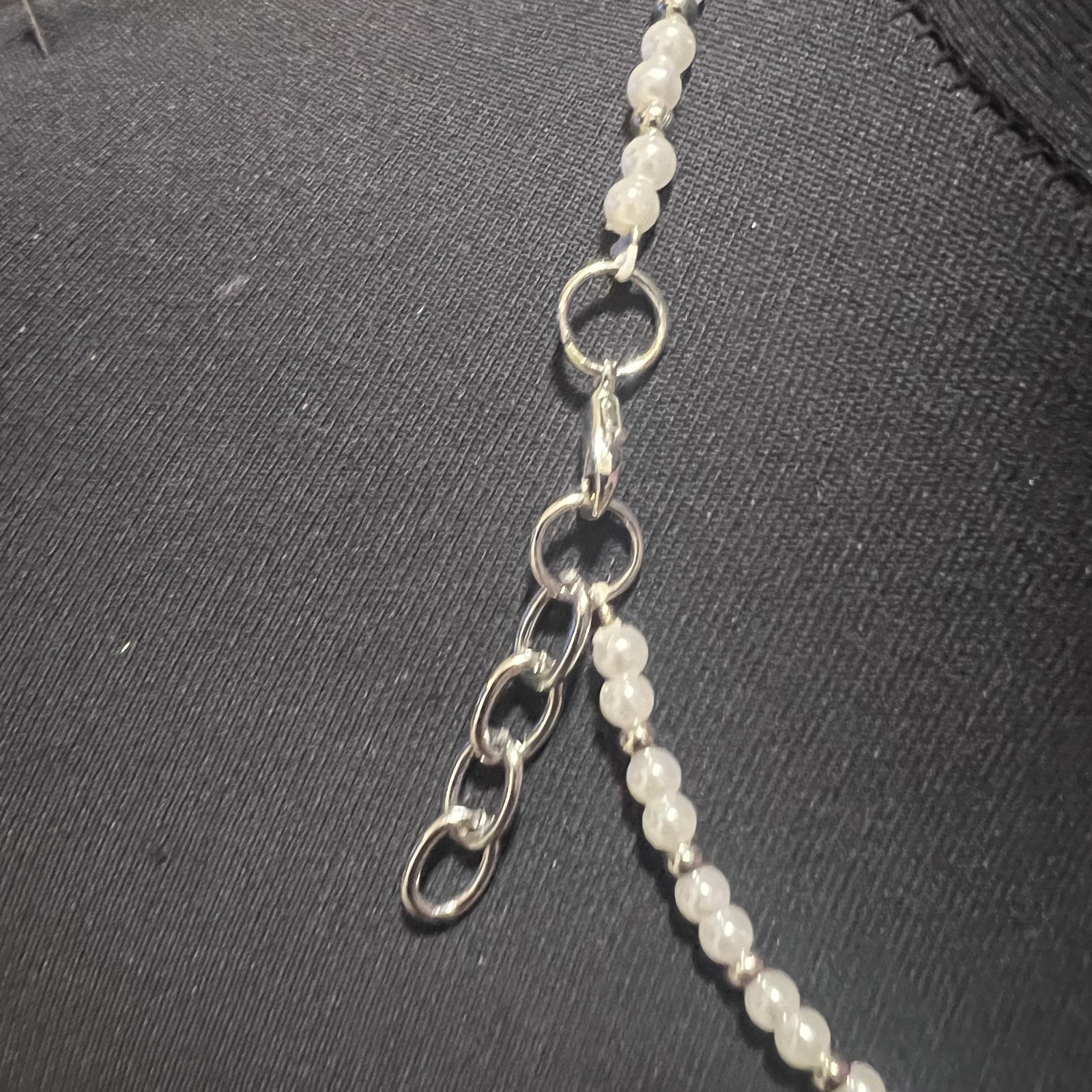 Handmade beaded layering necklace choker multi strand seed bead faux pearl boho