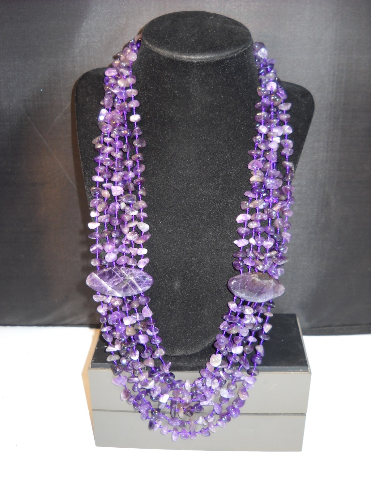 Mine Finds by Jay King Multi-Strand Amethyst Chip Necklace Precious Stone #251