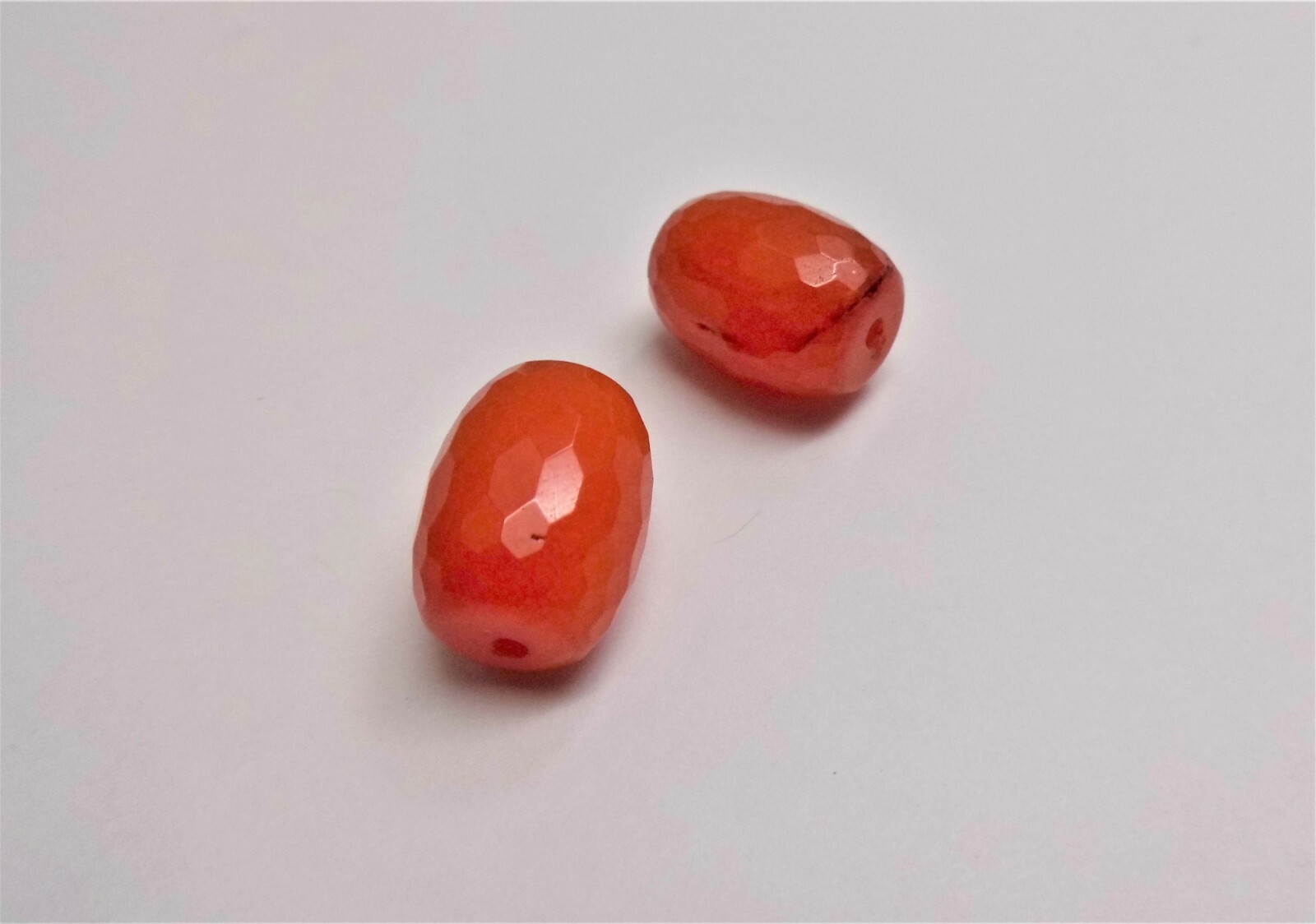 1 CARNELIAN GEMSTONE FACETED CYLINDER [ 12 x 16mm] LARGE BEAD New *USA*