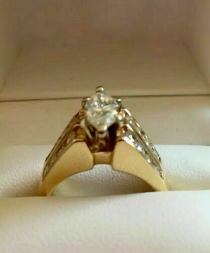 2Ct Marquise Cut Lab Created Diamond Engagement Ring 14k Yellow Gold Finish