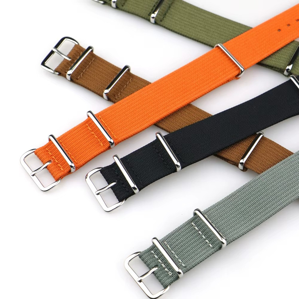 Ribbed Nylon Watch Strap 18mm 20mm 22mm Military Band Belt for Seiko Omega Rolex