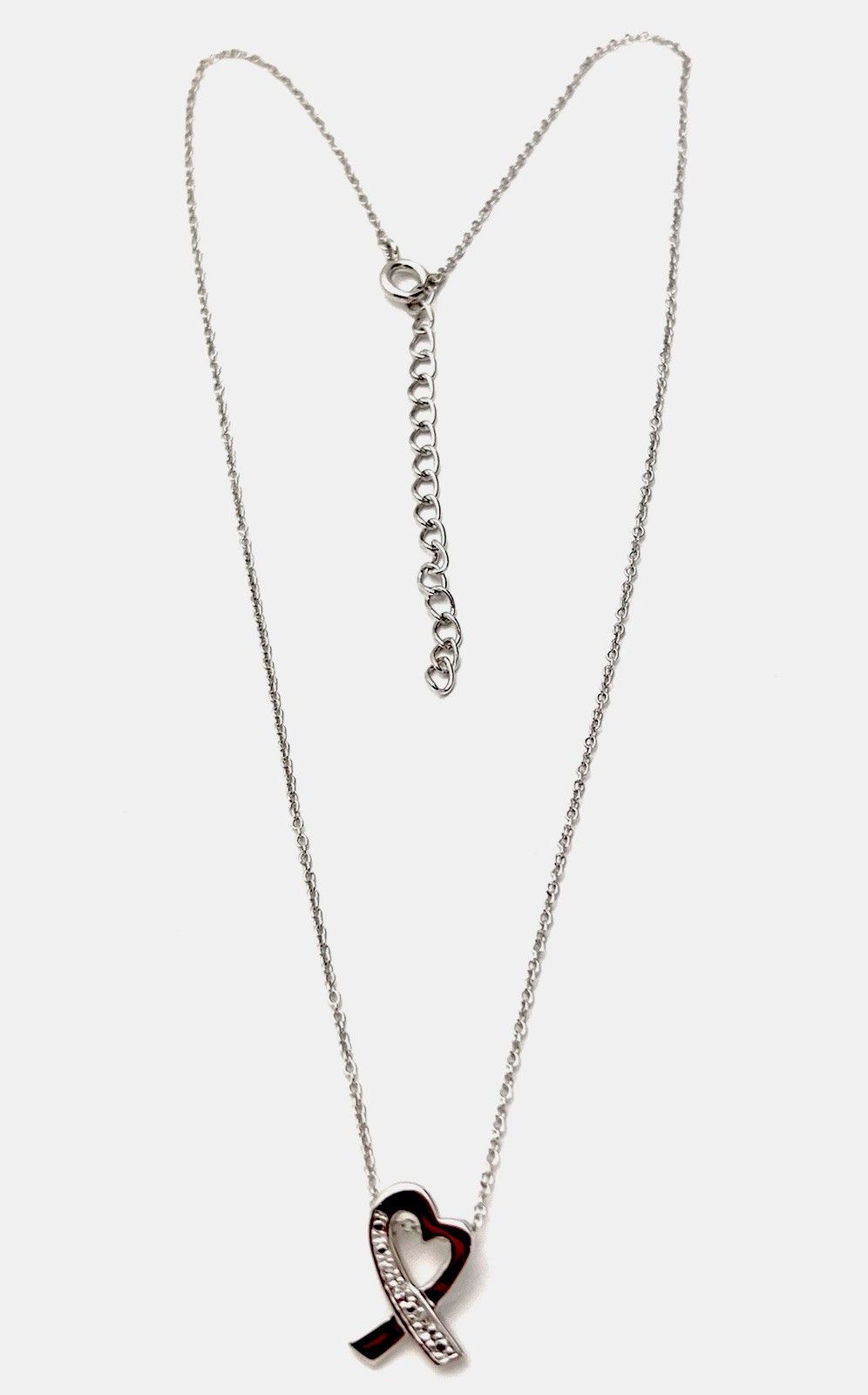Sterling Silver 925 3.3  Gram 6 CZ Designer Inspired Heart Necklace 16”+2 “