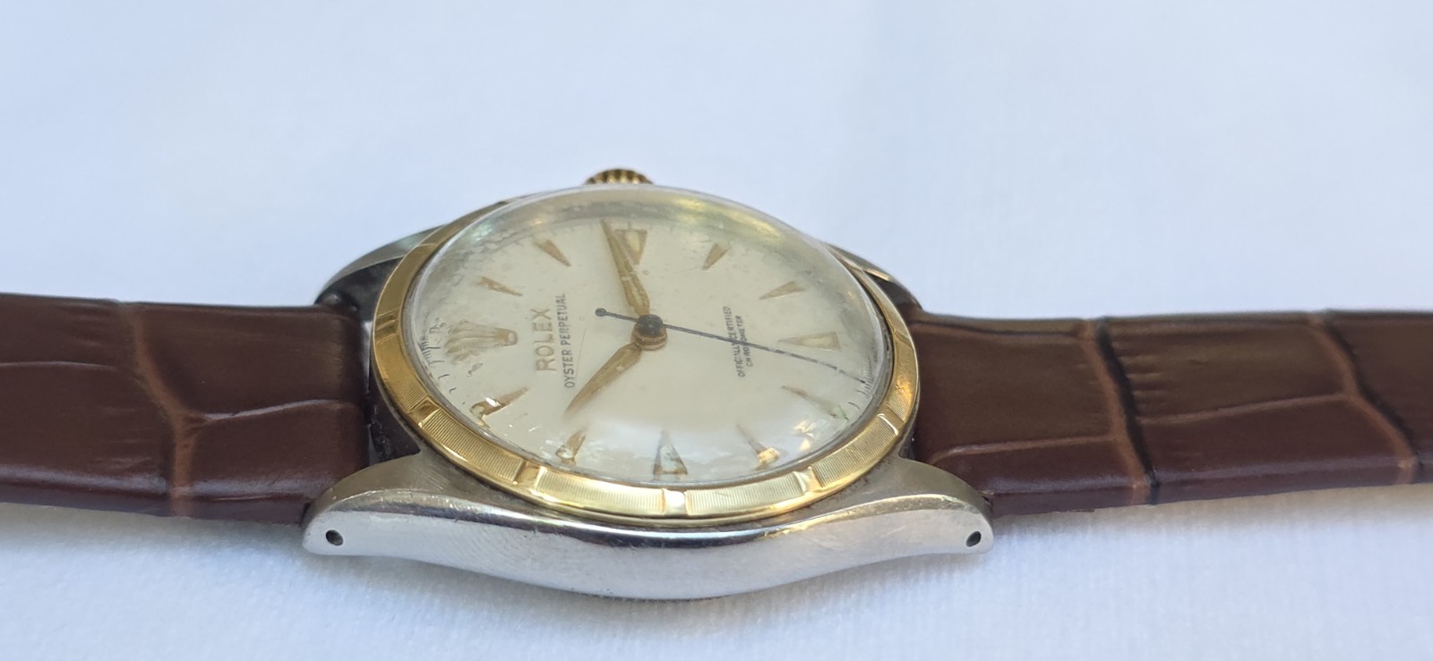 Vintage 1950’s Rolex Oyster Perpetual Ref 6085 Two Tone 34mm Men’s Watch