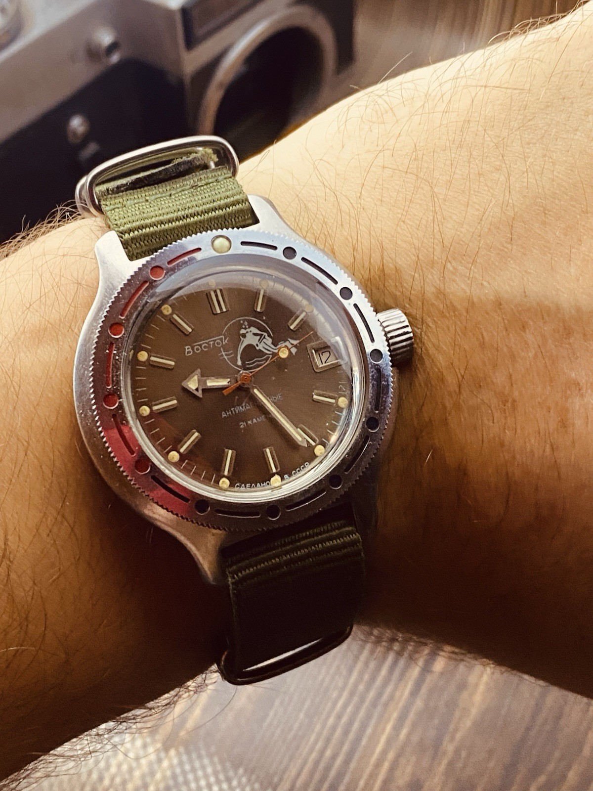 Rare Watch Vostok Titanium 2416Б Amphibian 21 Jewels Soviet USSR Vintage #7921