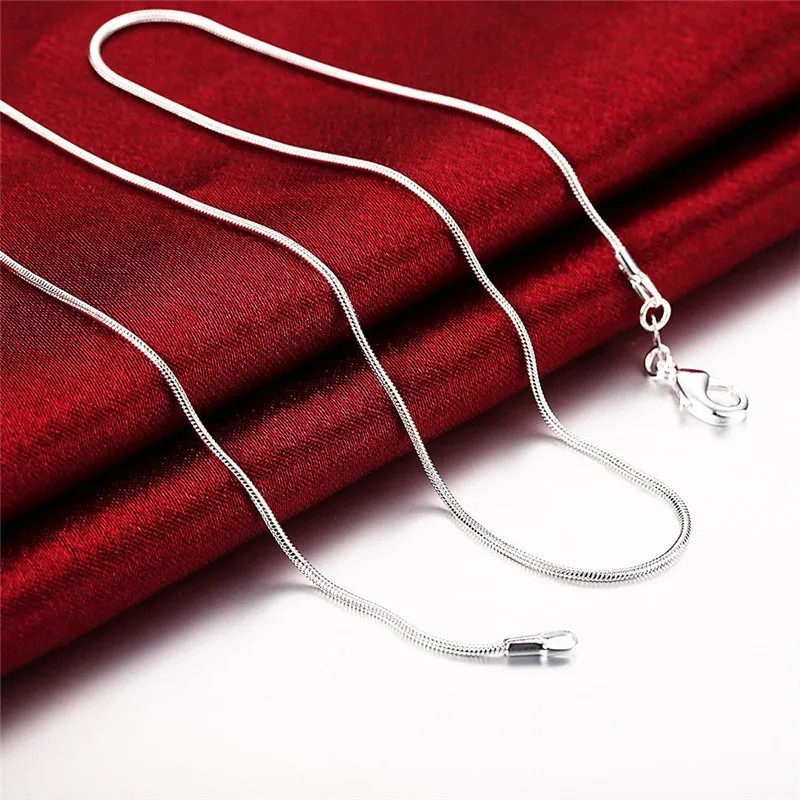 Men&Women’s 925 Sterling Silver Tarnish-Free Italian Snake Chain Necklace 16-24*
