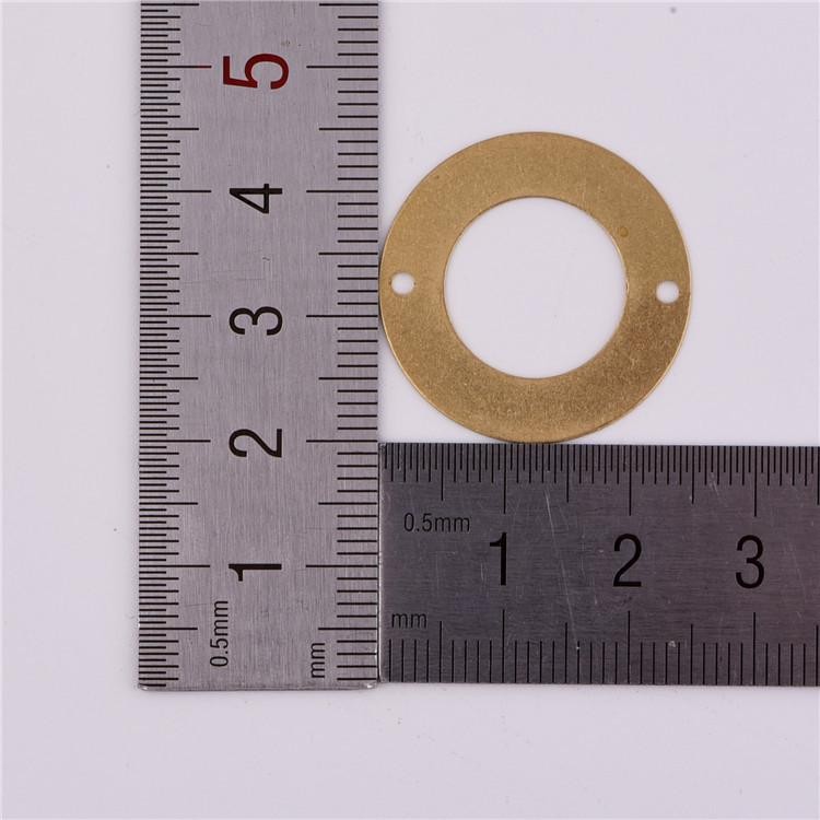 15PCS Raw Brass Circle Link Charm Pendant Connector 2 Holes 25mm BLT03