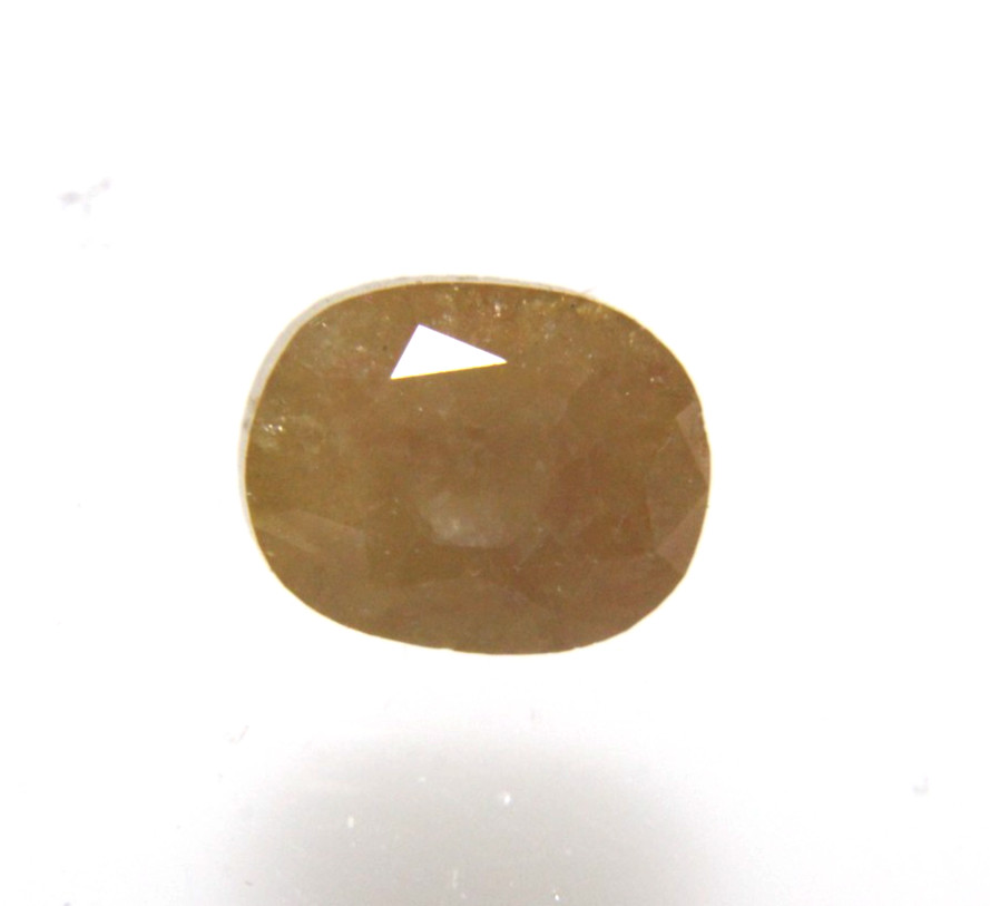 2.43 cts Big Oval Shape Smiley Yellow Color Rose Cut Diamond 8.24×6.45×4.84 MM