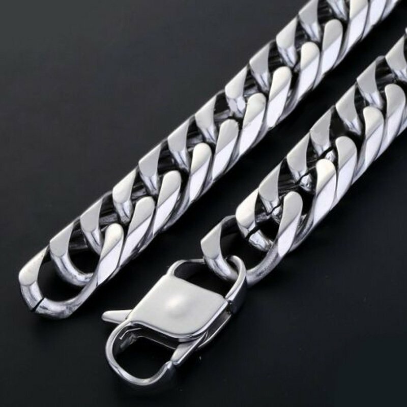 MENDEL 10mm Mens Gold Plated Miami Cuban Link Chain Necklace Stainless Steel Men