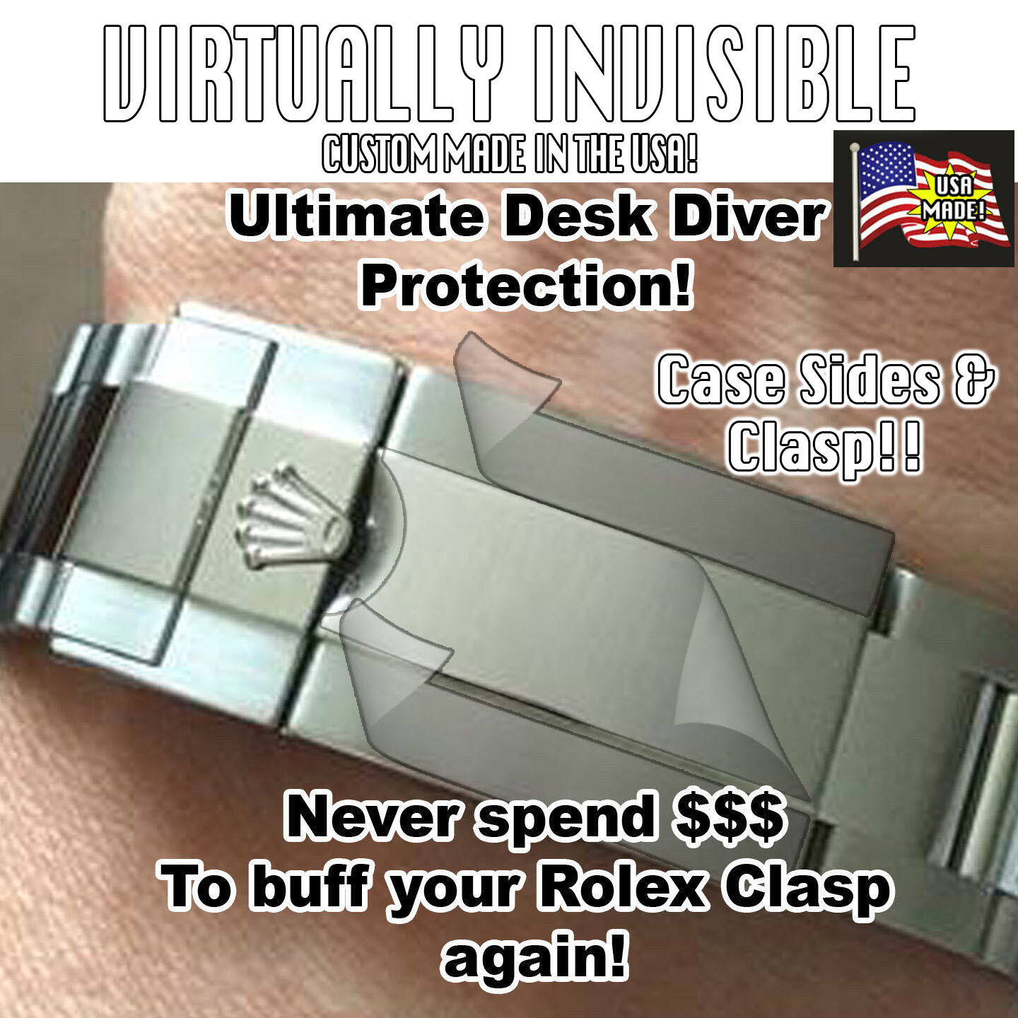 Protector Compatible w/Rolex Explorer 216570 Crystal Bezel Clasp Sides Back x2