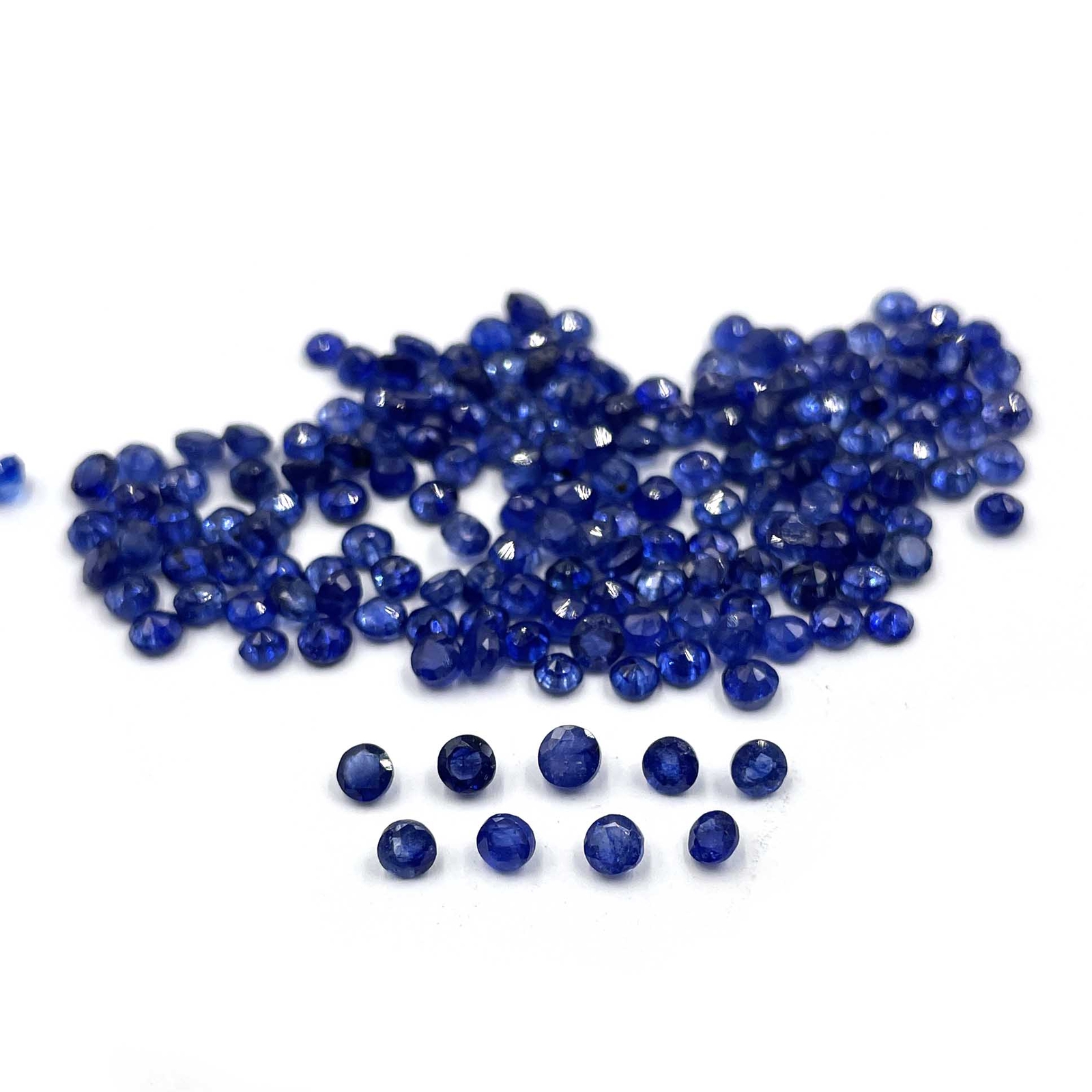 Fissure Filled Blue Sapphire Round Cut 3 MM Lot 50 Pcs