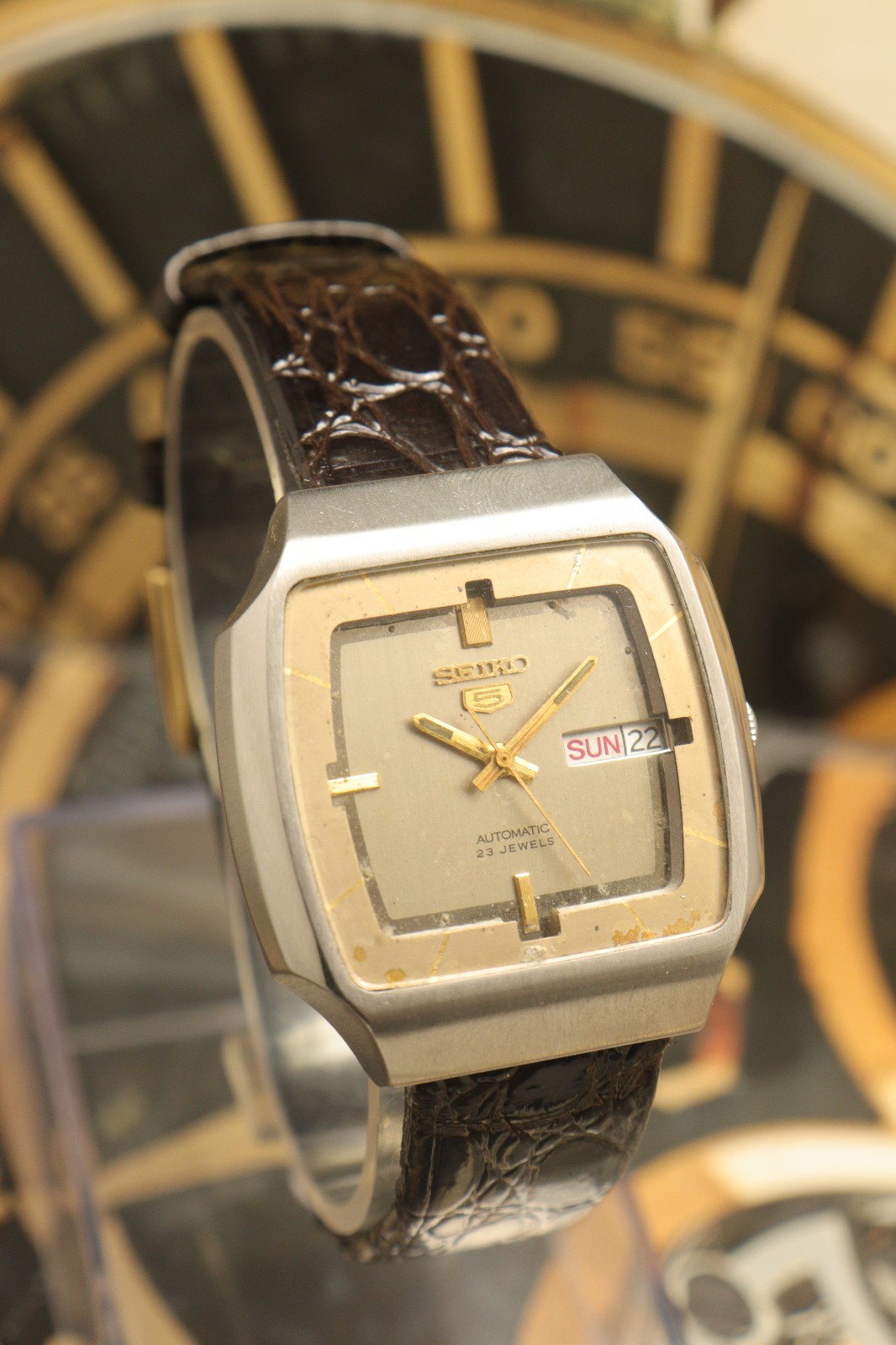 Vintage Seiko 5 Automatic Original Dial Wrist Watch For Mens Japan Movement 6349