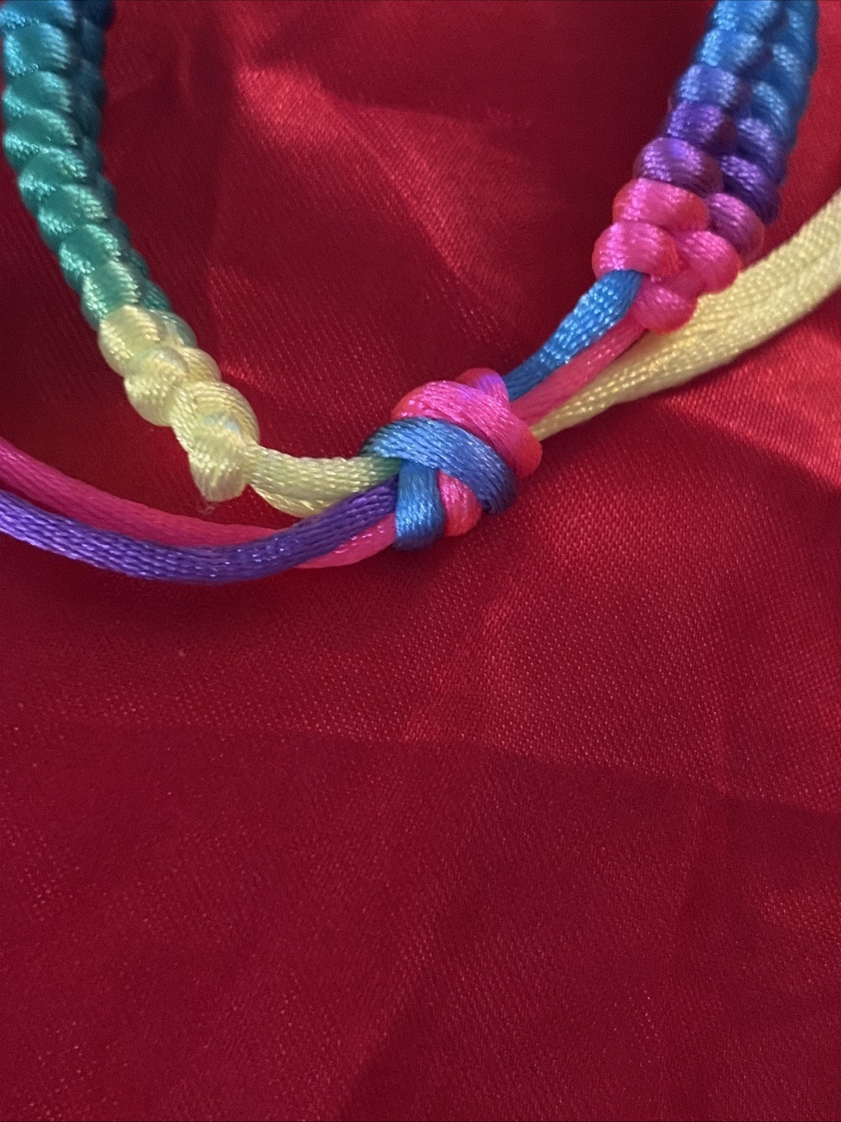 NEW COLORFUL NEON NYLON HERRINGBONE WEAVE FRIENDSHIP BRACELET ADJUSTABLE NIP