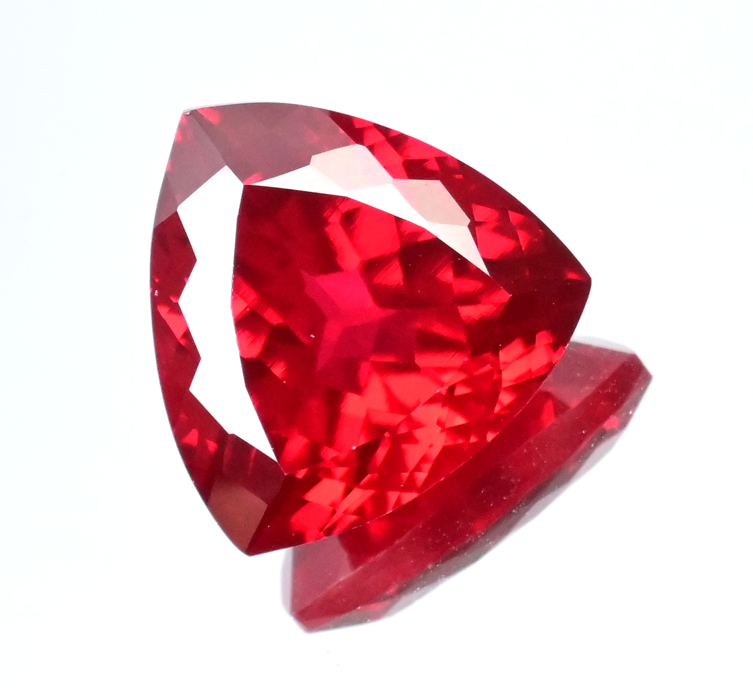 40.55 Ct Natural Mozambique Blood Red Ruby Trillion Certified Flawless Gemstone