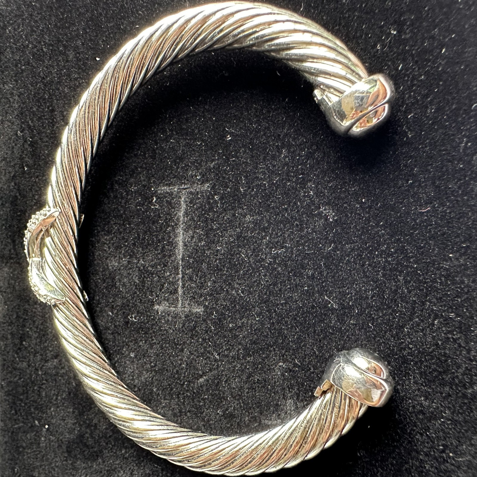 David Cable Flex X Bracelet 7mm Sterling Silver with Diamonds Sz M