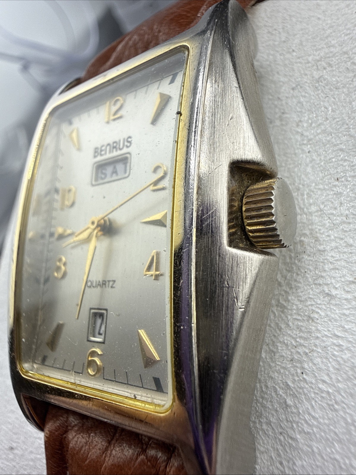 Vintage Women’s Benrus Day/Date Watch New Straps And Battery Fully Functional