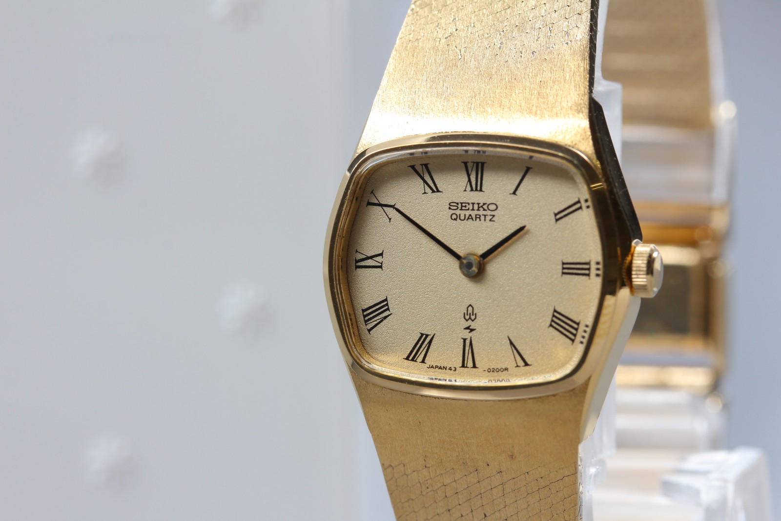 Vtg 1977 N MINT Seiko Bracelet 43-3120 Quartz Gold Hexagon Womens Watch JAPAN
