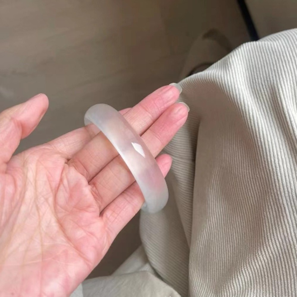 Certified 52-66mm High Ice White Natural Burma Jade jadeite Bangle Bracelet