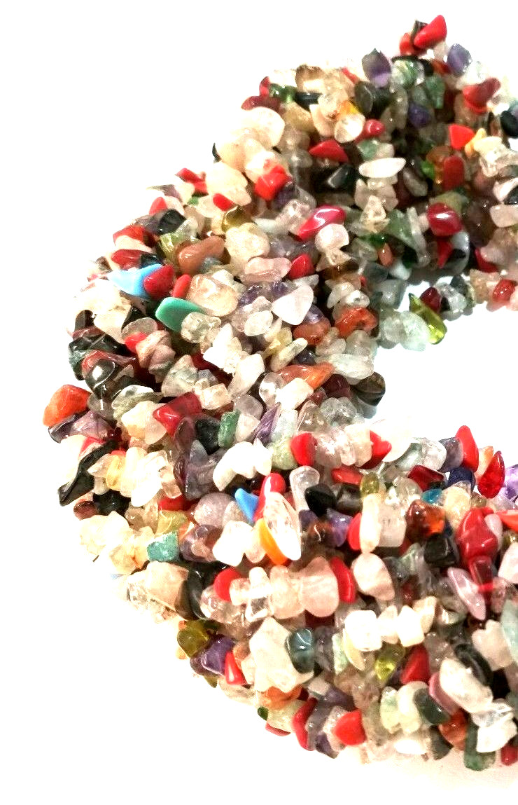 Multi Disco Quartz Chip 4-6mm Smooth Handmade Gemstone Beads 34″Inch 1 Strands