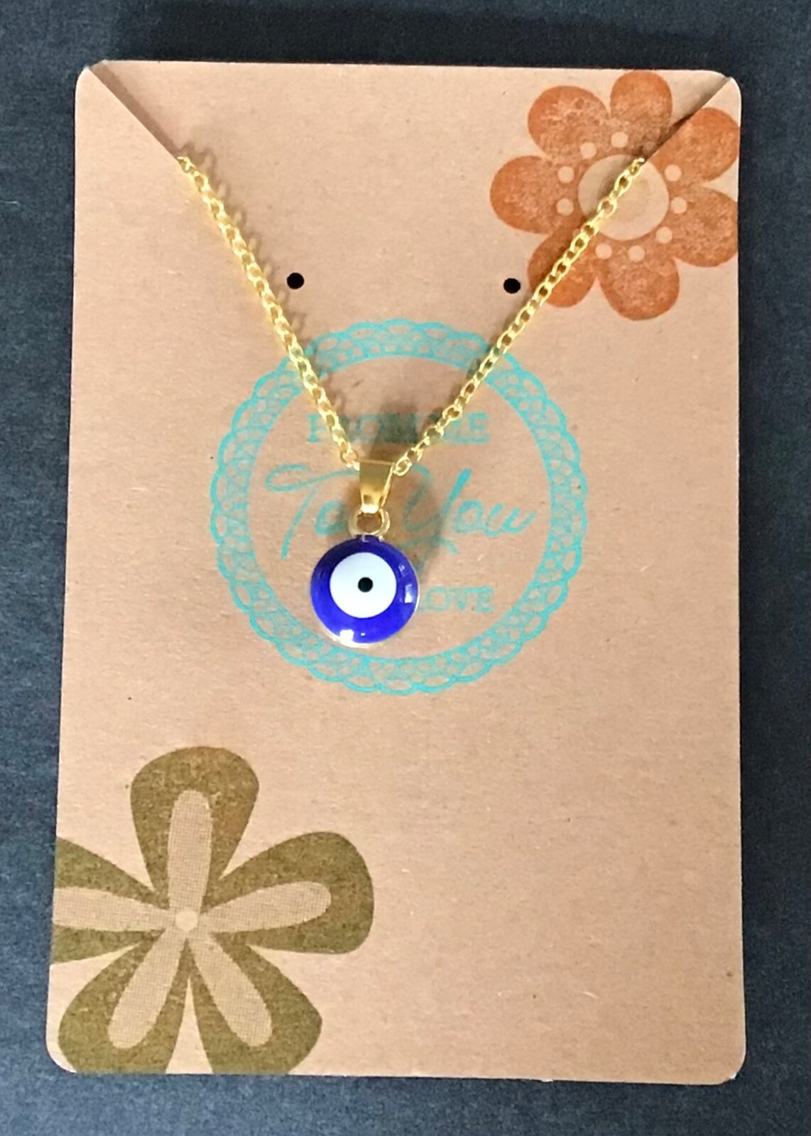 Evil Eye Necklace Gold Plated 18 inch Cable Chain Multiple Colors Perfect Gift