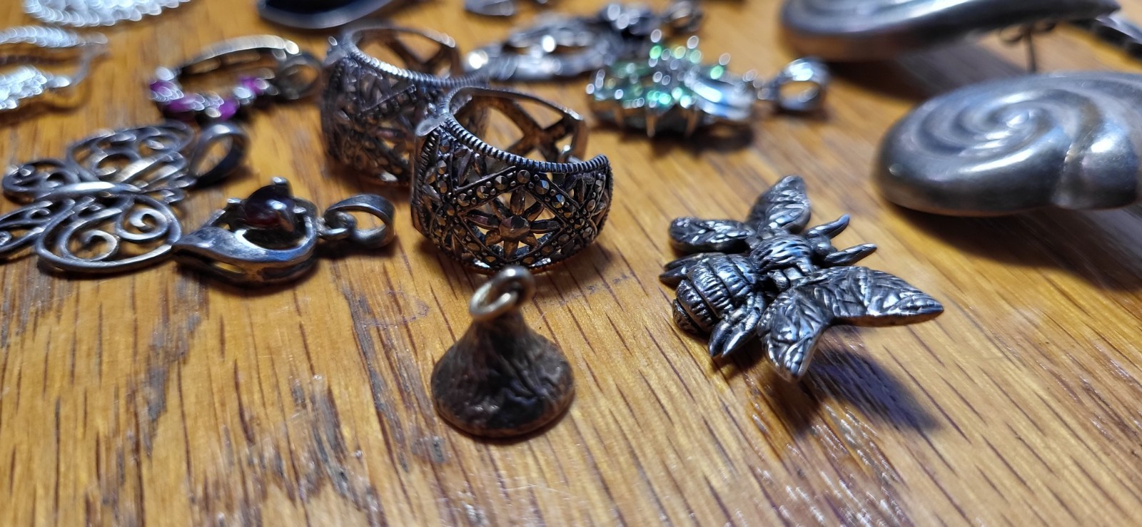 70+grams 22 Pices MARKED 925,SILVER EARRING,PENDANTS, BRACELET.WEARABLE,SELLABLE