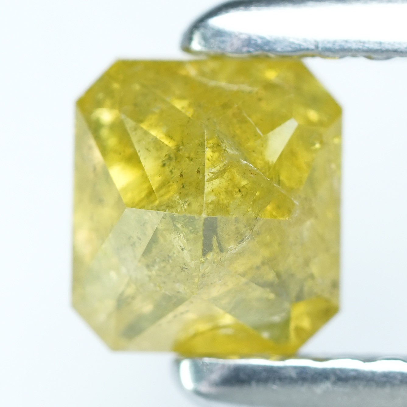 1.05Ct Rare 100% Natural No Treated I-2 Octagan Fancy Vivid Yellow Diamond