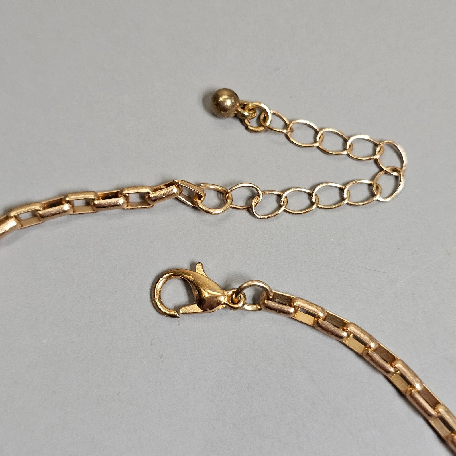 Paper Clip Chain Link Single Strand Necklace Layering Goldtone 18″-20″