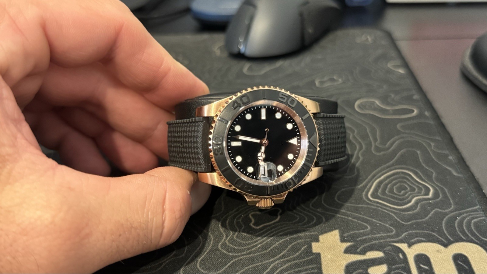 Custom 40mm Rose Gold Yacht Master StyleMod Watch NO LOGO w/ NH35