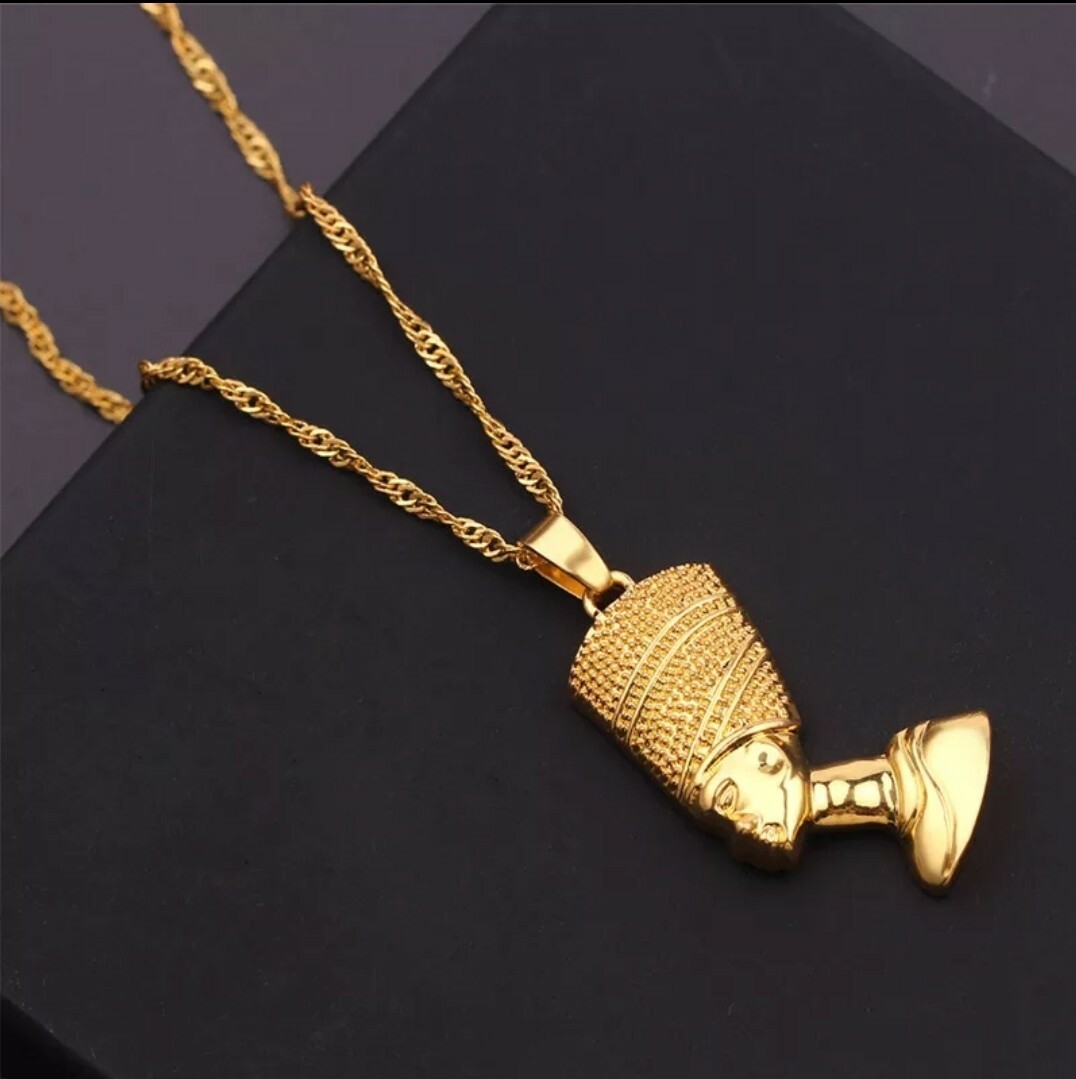 Fashion Jewelry Necklace Egyptian Queen Nefertiti Pendant Gold Silver Color 88A4