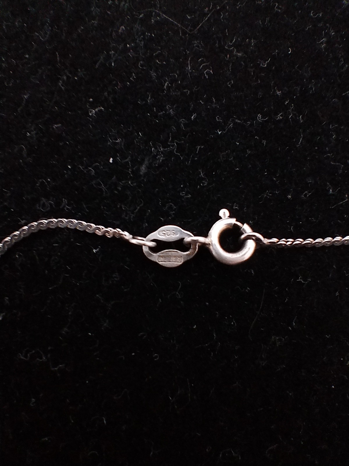 Vintage 925 Sterling Silver Wave Pendant & Link Chain Necklace 36cm Long 4.1g