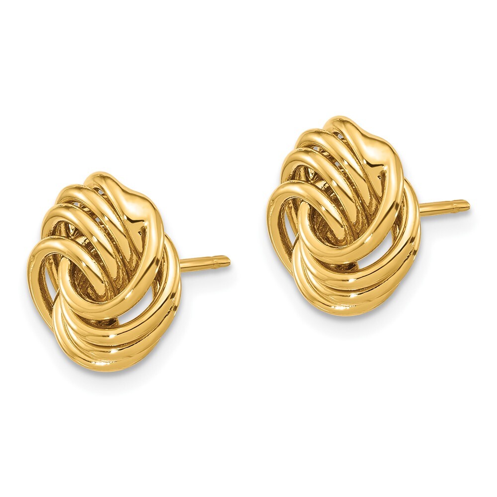 11.4mm 14K Yellow Gold Polished Love Knot Post Earrings TF2342