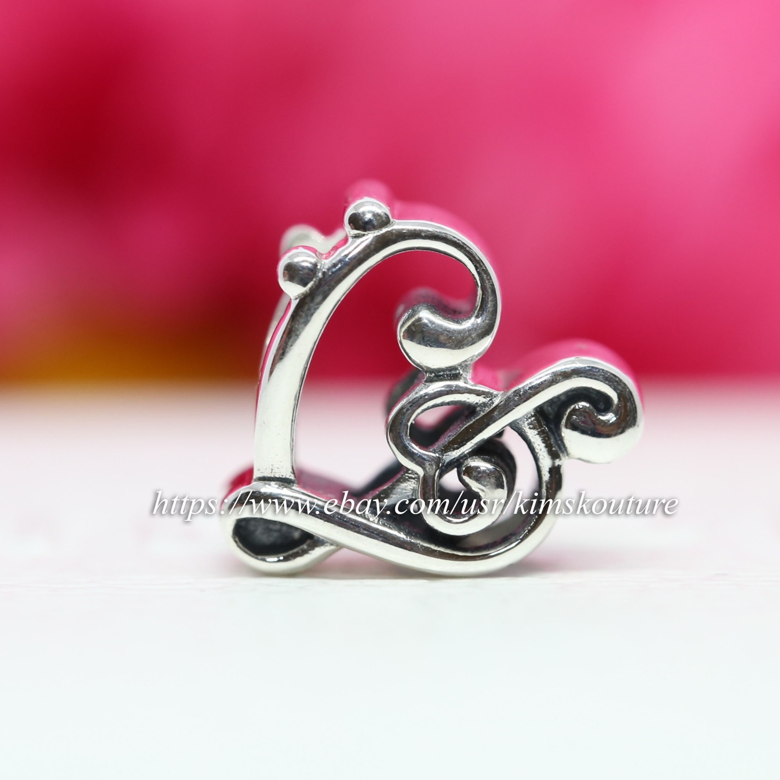Authentic Sterling Silver Heart Treble Clef Charm 798346