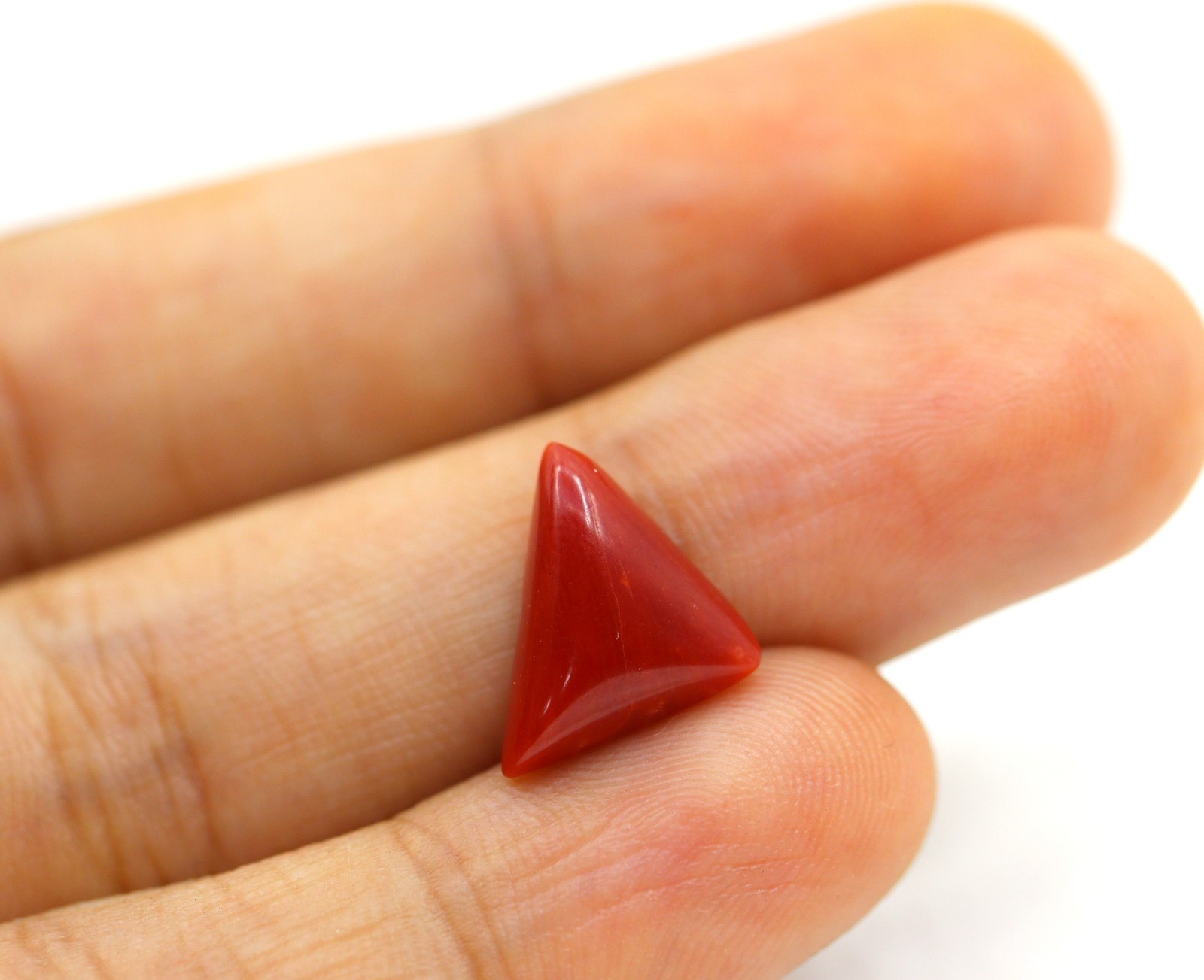 2.57 Ct Natural Coral Orange Color Triangle Shape Italy Loose Gemstone
