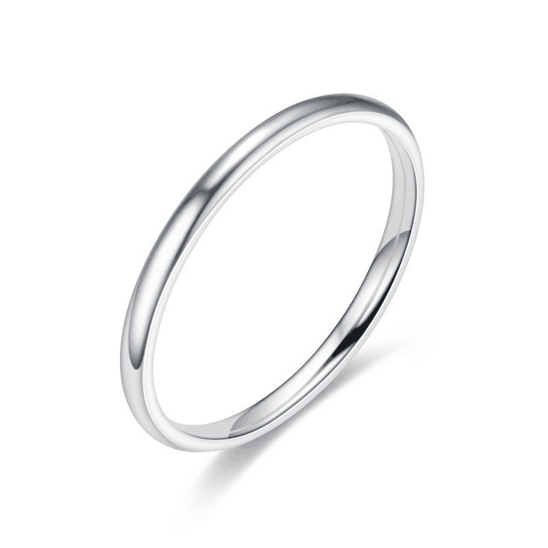 Women Girl 2mm Thin Stackable Ring Stainless Steel Plain Band Gift Size 6-10 USA