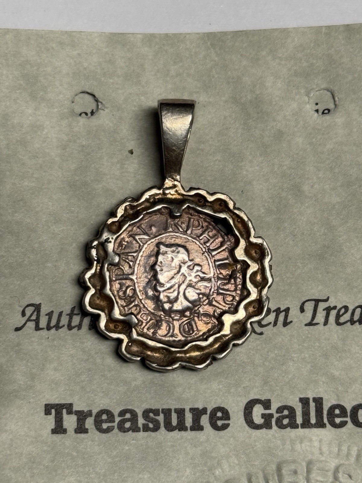 10k Gold Bezel w/ 1622 ATOCHA Shipwreck Treasure Galleon Silver by Mel Fisher
