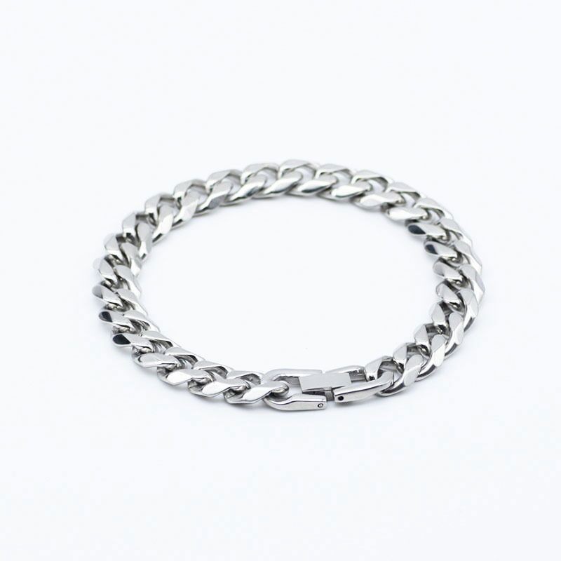 10mm Man Woman Stainless Steel Curb Cuban Link Chain Bracelet Bangle Cuff Jewelr