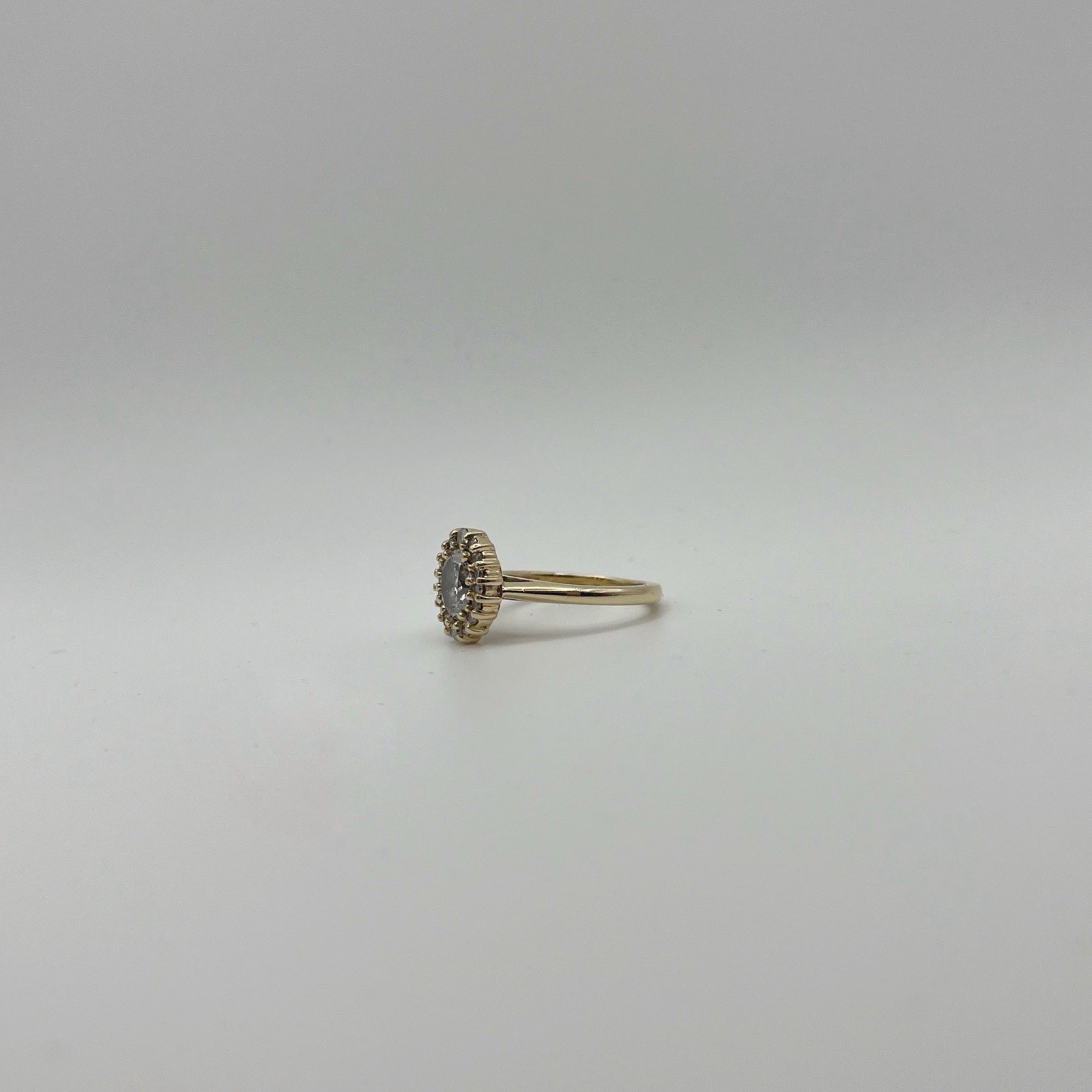 Oval Diamond Halo Engagement Ring 14K Gold Sz 6 GIA Natural 0.82ct D/SI1