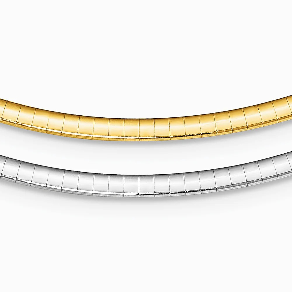 Sterling Silver Gold-Pltd 3mm Reversible W/ 2in Ext Cubetto Chain Necklace