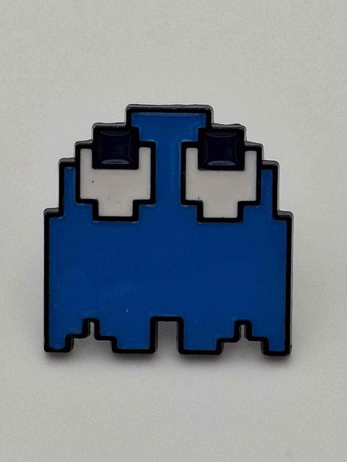 Blue Ghost Pacman Enamel Lapel Pin Brooch