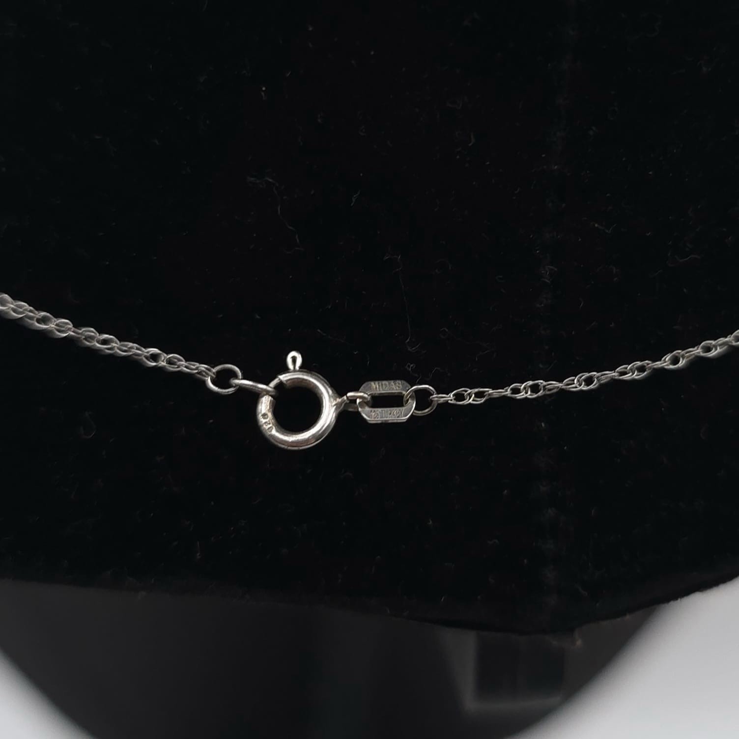 MIDAS 925 Cable Chain Necklace Genuine Diamond Charm Pendant