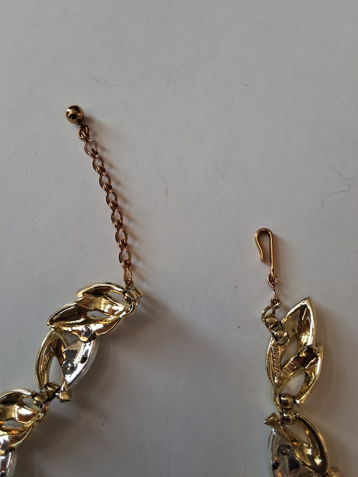 Vintage Signed and Numbered Marboux Gold Tone and Rhinestones Necklace.