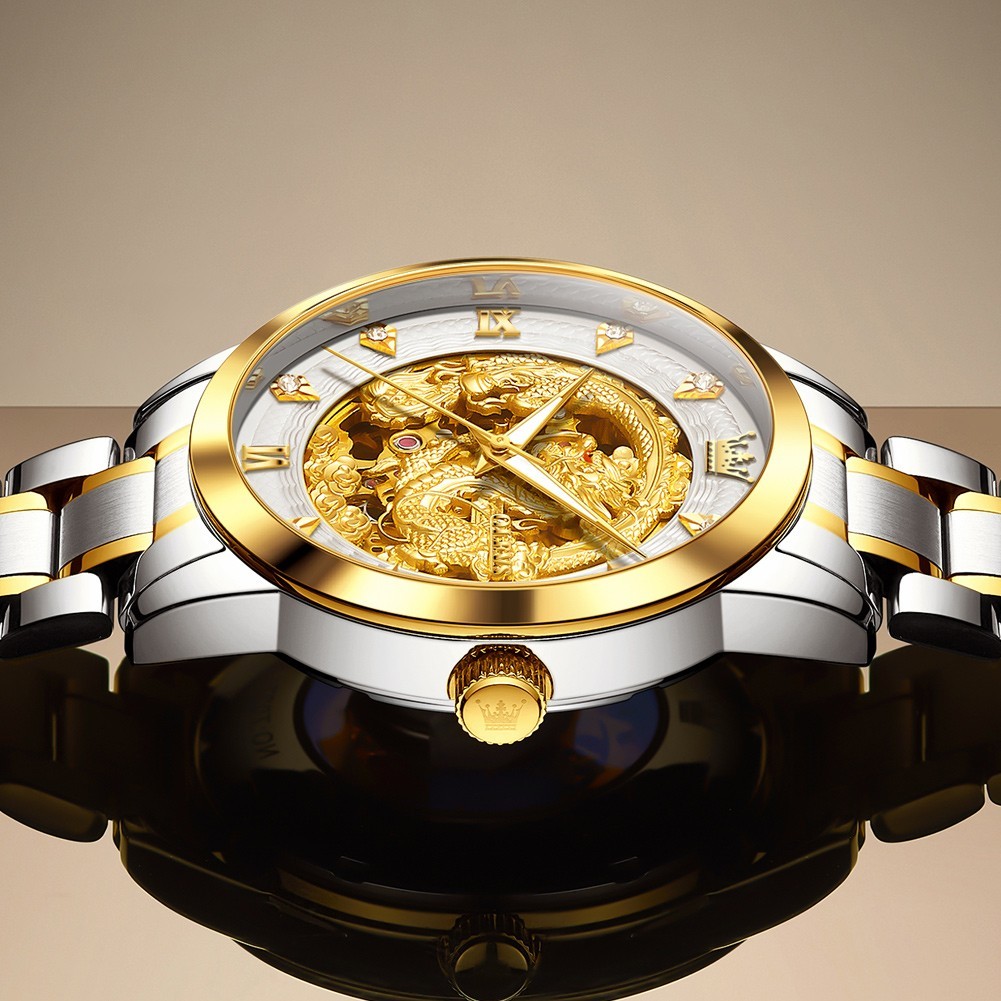 OLEVS 7027 High Quality Automatic Dragon Luminous Business Mechanical Wristwatch